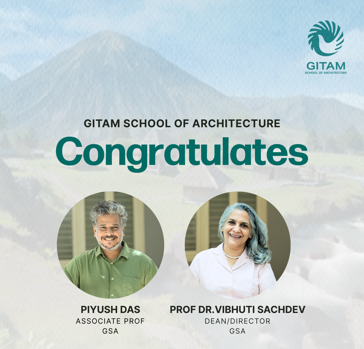 GITAM Congratulates Prof. Sachdev & Prof. Das on Asia Heritage Project Roles