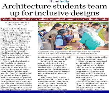 NSS Special Camp at the Government Residential School for Visually Challenged Girls